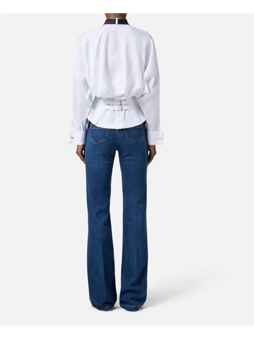SHIRT WITH TIE ELISABETTA FRANCHI | CA09156E2221 Bianco/Nero
